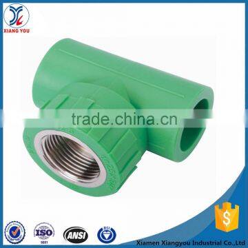 Pipe fitting ppr female tee with copper thread