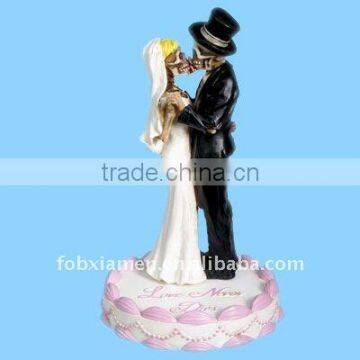 resin skeleton halloween wedding cake toppers