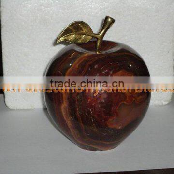 Best Salling PAKISTANI SUPPLIER NICE & SHINE ONYX APPLE WITH BRASS LEAF HANDICRAFTS photo-3