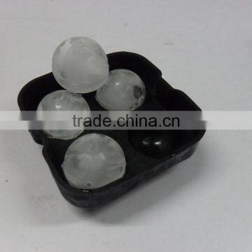 New Round Silicone Ice Balls Maker Tray FOUR Large Sphere Cube Molds