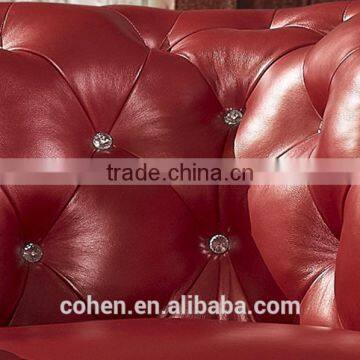 1+1+2+3 Royal Chesterfield Red Import Real Leather Sofa SF026 photo-3
