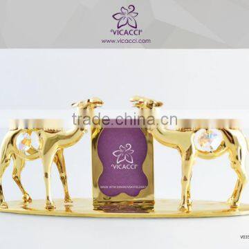 24K Gold Plated Two Camel With Photo Frame With Swarovski Crystals photo-3