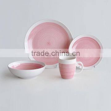 16pcs Coupe Dinnerware Set, Stoneware With Handpainting photo-2