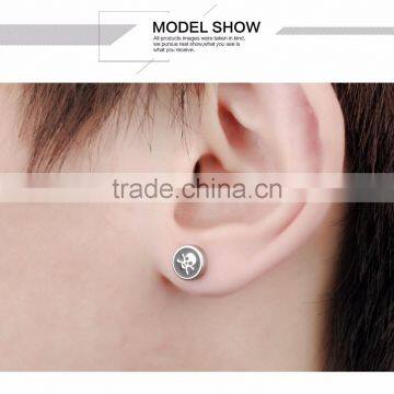 Skull Patern Body Steel Jewelry Piercing Barbell Tunnel Plug Stud Earrings photo-4