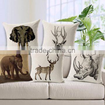 Animal pattern Linen Fabric Vintage Wholesale Throw Pillows STPC0268