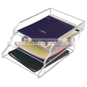 Custom clear acrylic lucite plexiglass 1 2 3 4 5 tier document letter tray