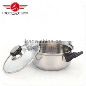 16-24cm 5pcs Stainless Steel Cooking Pot/ Kitchen Cookware Set With Glass Lid photo-3