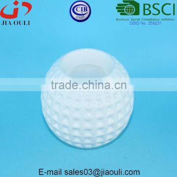 BSCI Audit Factory New Design Dimple Ball Shape White Ceramic Tea Light Holders