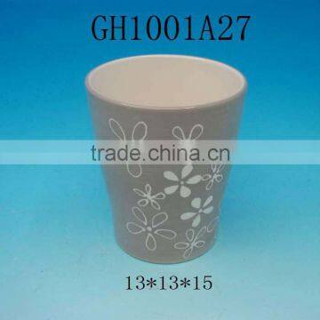 Ceramic Black Glazed Flower Pot