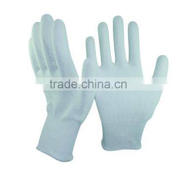 NMSAFETY PU gloves white nylon liner PU gloves/protective gloves /safety gloves good grip in dry enviroment