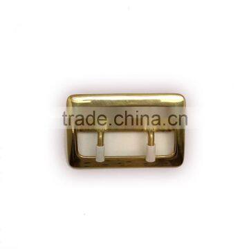 Rectangle Design Solid Brass Center Bar Buckle with double prong, belt buckle