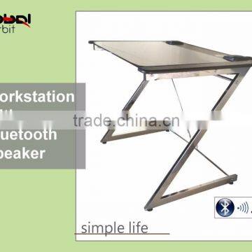Built-in Speaker Workstation Desktop Computer Table With Bluetooth Speaker photo-2