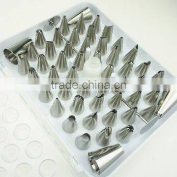 42156 52 Pcs 304 Stainless Steel Cake Master Decorating Tip Set, With Hinged Storage Box