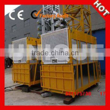 Double Cages SS100/100 Electric Construction Material Hoist