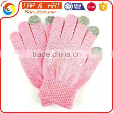 Factory Outlet Acrylic Knitted Winter Touchscreen Gloves All Color Custom photo-3
