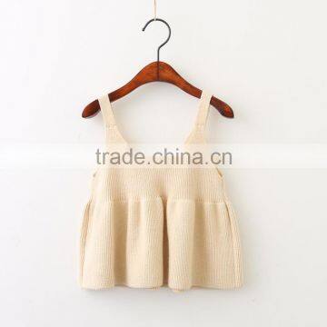 Wholesale Child Knit Pattern Kids Sleeveless Cotton Vest the Spaghetti Straps Sweater Dress photo-5