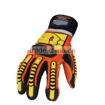 CE 4232 Oil and Gas Western Safety Gloves, Impact Gloves, PVC Dots Non Slip Synthetic Leather Safety Gloves photo-2