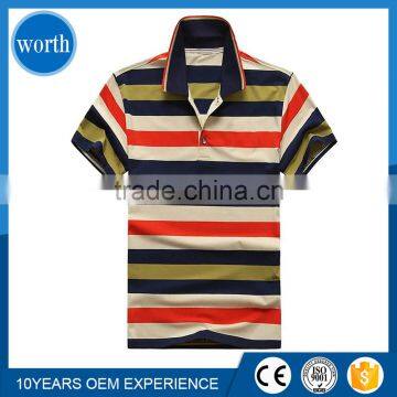 (Reliable and Stable Supplier) 2017 100% Cotton Stripe Polo T shirt Importing from China with Free Fitting Sample