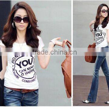 Custom the High Quality Fashion All the Time Cheap Lady's Short Sleeve T-shirt Manufacture China photo-3