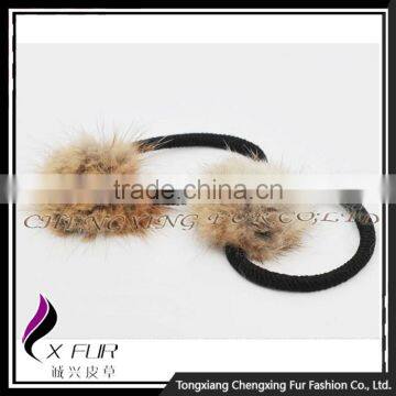 CX-E-08 Muskrat Fur Ball Elastic Hair Accessories Hairband photo-2
