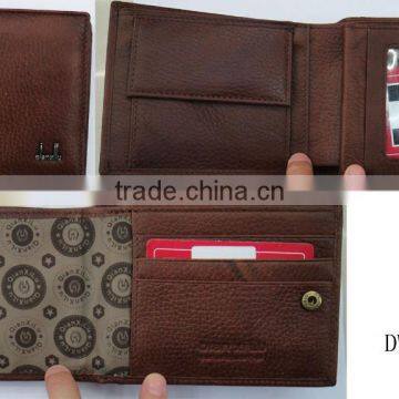 Fashion coffee cowhide skin genuine leather purse men wallet