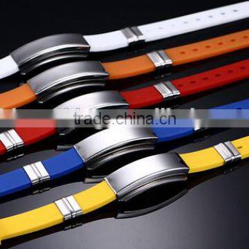 Colorful Silicone Stainless Steel Bracelets Diy Custom Logo Charms Silicone Bangle for Promotion Products photo-3