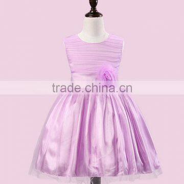 MGOO Stock Stain Baby Girl Dress Kids Flower Dress Children Birthday Party Dress 4 Different Colors China photo-2