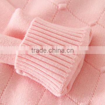 Turtleneck Collar Pink Sweaters Plain Knitted Clothes Appliqued Tiny Flower Full Sleeve Winter Garments Warm photo-5