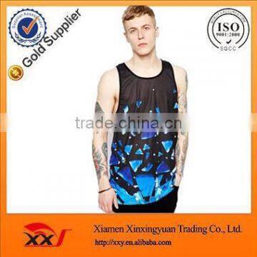 abstract printed vest workout tank top sublimation tank top high visibility vest