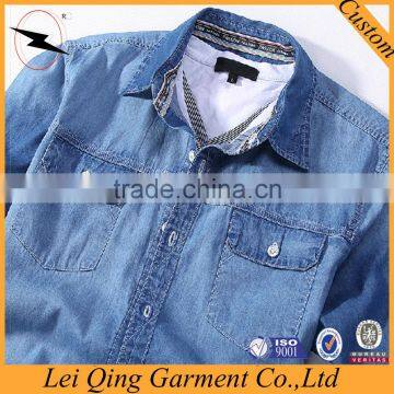 Blue Fashion Men Colored Denim Shirts photo-3