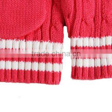 Two Pockets Girls Cable Knit Pattern Open Chest Cardigan Sweater photo-6