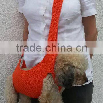 Summer Crochet Pat Dog Sling Carrier With Pockets photo-5