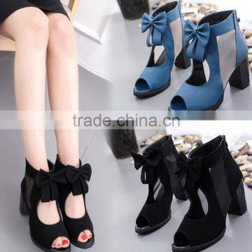 zm50269b 2017 spring and summer new style lady chunky heels sandal bowknot sandals shoes women