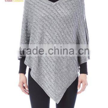 Fashionable Knitted Best Cashmere Poncho Sweater Cashmere Poncho Wrap photo-2