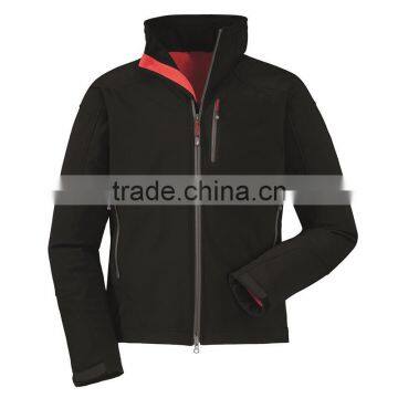 2016 OEM supplier custom black fashion waterproof softshell jacket