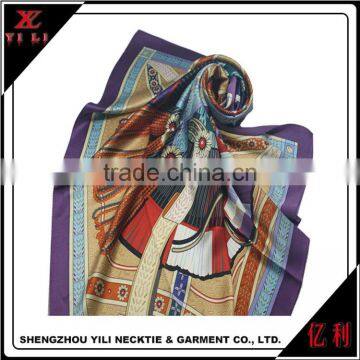 Top Quality Beautiful Pattern Smooth Nature Silk Women Scarf photo-3