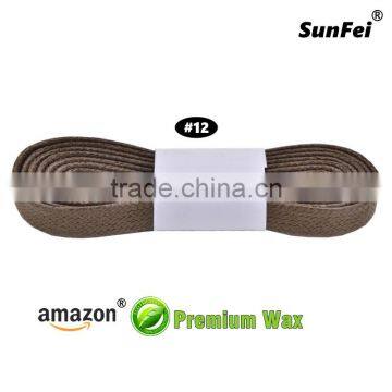 Attractive Heavy-Duty Waxed 7mm Width Flat White Laces for Trekking Walking Hiking Work Cross-Country Shoes - All Size photo-3