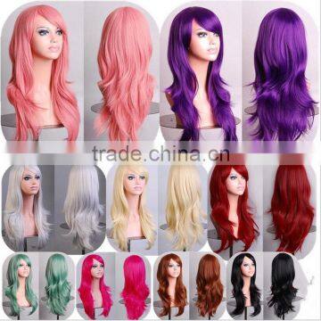 china hight quality cosplay women Multicolor long wig Anime Women cosplay