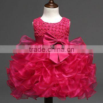 Elegant Girl Dress Girls 2015 Summer Fashion Pink Lace Party Flower Princess Wedding Dresses Baby Girl Dress photo-4