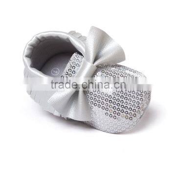 High Quality pu Sequin Baby Moccasins photo-6