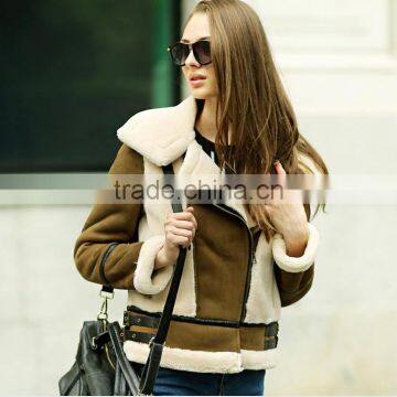 Customize embroidered logo women winter coat longsleeve faux fur suede coat jacket