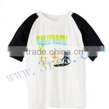 2014 black and white UPF50+ rash guard for teenager