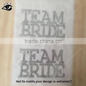 Bride Rhinestone Transfers Hot Fix Rhinestone Wedding Motifs Crystal Heat Transfers for Clothing photo-5