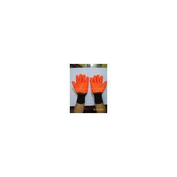 Fluorescent Single Dipped PVC Glove, Foam Insulated Liner, Smooth Finish, Knit Wrist photo-2
