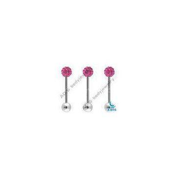 Surgical Steel Cool Pink Fashion 14g Tongue Ring Ferido Ball Jewelry For Engagement