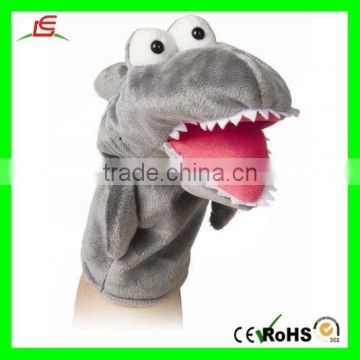 Grey Big Eyes Dinosaur Plush Hand Puppet