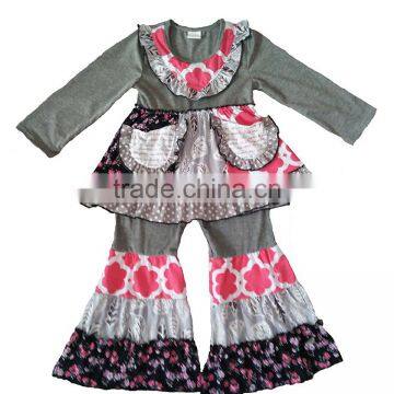 Girls Cheap Boutique Fall And Winter Outfits 2017 High Quality Ruffles Outfits photo-3
