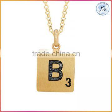 online shop china fashion jewelry FACTORY WHOLESALE price14k silver gold personalized name letter necklace