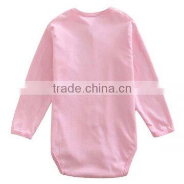 Sweet Heart Pattern Solid Color 100% Cotton Baby Romper With Long Sleeve photo-6