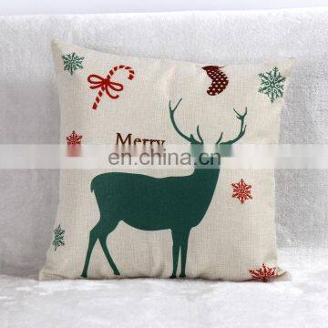 Creative Christmas Deer Linen Office Sofa Pillows Cushhion Cover photo-2